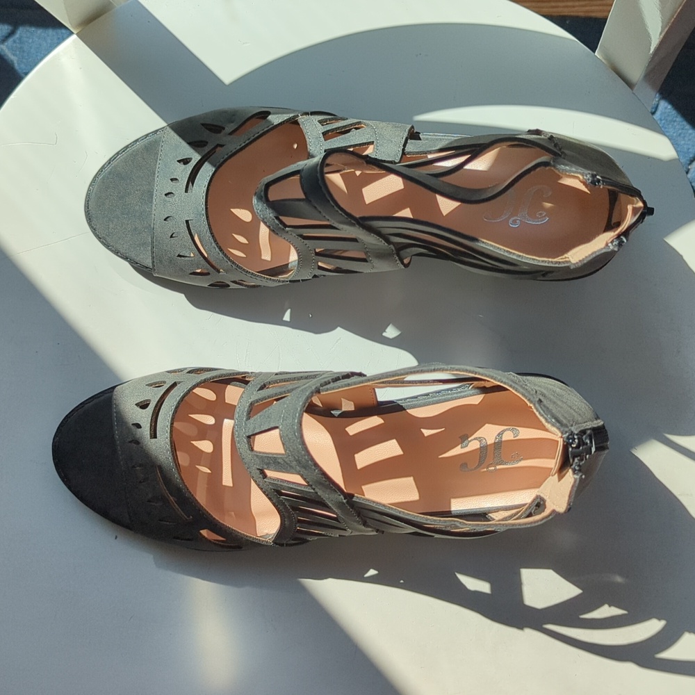 Charcoal cut out sandals